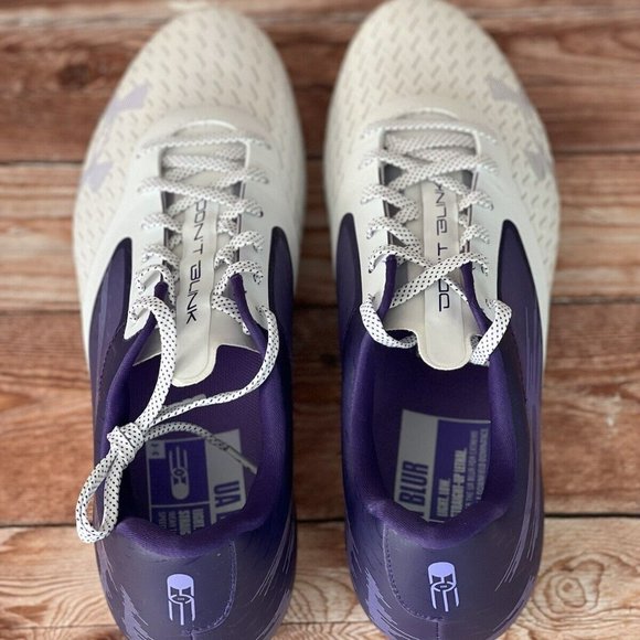 Under Armour Blur LUX MC Football Cleats White Purple 3023190-500 Men\'s Size 13 main image 5